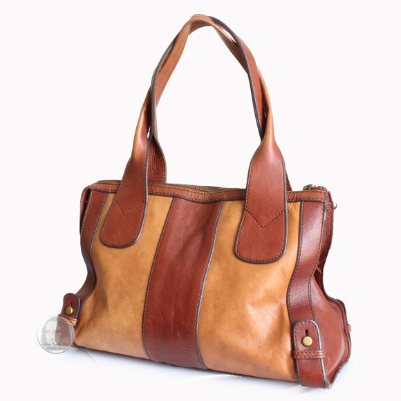 Fossil Bag Vintage Reissue Whiskey Brown/Cognac Leather Satchel Shoulder Bag - Picture 7 of 11